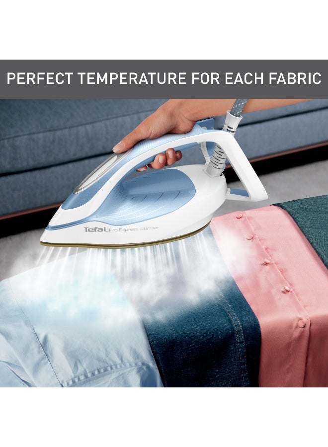 Tefal Steam Station | Pro Express Ultimate II | Steam Generator Iron Steamer | Durilium Airglide Soleplate | Anti scale | Auto off | 1.2 L 2830 W GV9710M0 Blue & White - Image 4