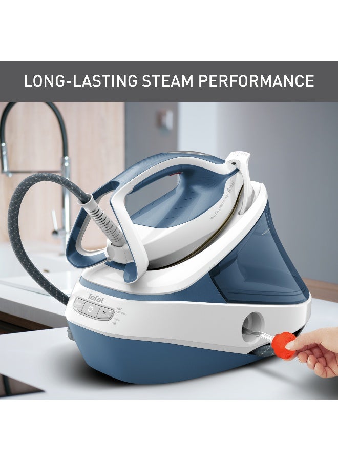 Tefal Steam Station | Pro Express Ultimate II | Steam Generator Iron Steamer | Durilium Airglide Soleplate | Anti scale | Auto off | 1.2 L 2830 W GV9710M0 Blue & White - Image 5