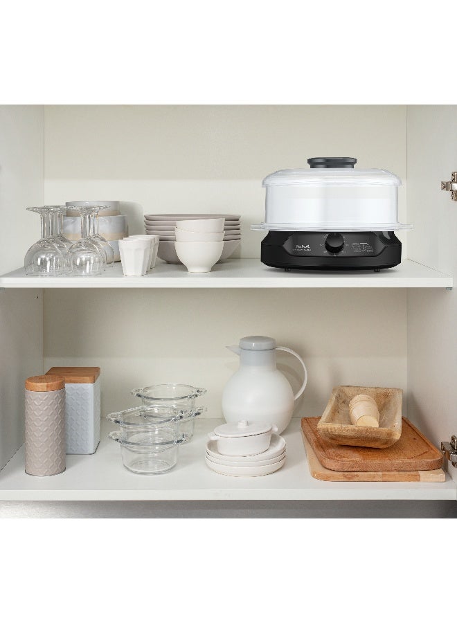 تيفال طباخ بخار صغير الحجم، نظام تخزين صغير الحجم وقابل للتكديس، طهي صحي، أوعية خالية من مادة BPA، مؤقت لمدة 60 دقيقة، إعادة التعبئة أثناء التبخير، سعة كبيرة 6.0 لتر 800.0 وات VC139865 أسود 6 L 800 W VC139865 أسود - Image 5