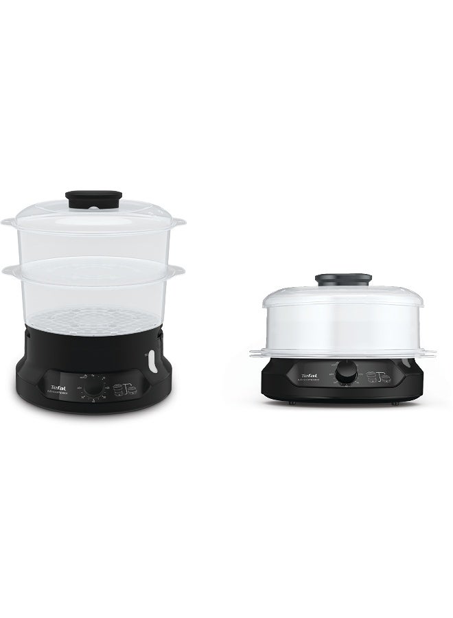 تيفال طباخ بخار صغير الحجم، نظام تخزين صغير الحجم وقابل للتكديس، طهي صحي، أوعية خالية من مادة BPA، مؤقت لمدة 60 دقيقة، إعادة التعبئة أثناء التبخير، سعة كبيرة 6.0 لتر 800.0 وات VC139865 أسود 6 L 800 W VC139865 أسود - Image 4