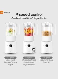 Xiaomi Versatile Smart Blender & Food Processor Hot & Cold Dual-Mode Blending, 9-Speed Precision Control, Ultra-Sharp 8-Leaf Stainless Steel Blade, OLED Touch Display, High-Power Motor, Smart App Connectivity for Effortless Cooking & Smoothies 800 - 950 W MPBJ001ACM-1A White  - Image 2