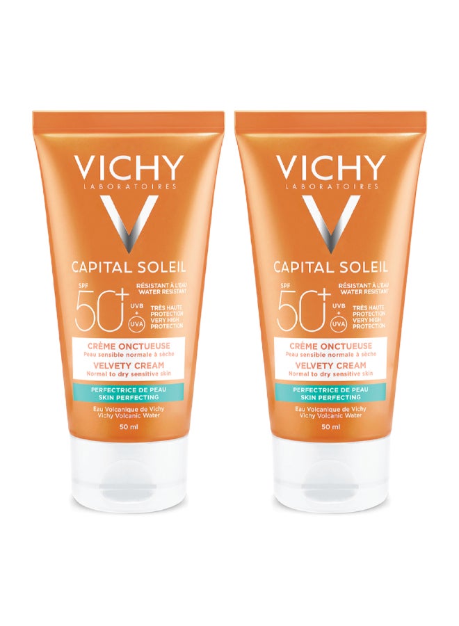 VICHY - Capital Soleil Velvety SPF50+ Buy 1 Get 1 Free Sunscreen For Normal To Dry Brown - Image 1