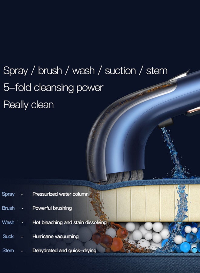 Deerma Professional Expert Deep Spot Cleaner Ultimate 1.6L Carpet & Upholstery Cleaning Solution with 850W Power, Advanced Stain Removal Technology, Powerful Suction, Large Removable Water Tanks, Versatile Anywhere Cleaning & Hot Rinsing Spray 1.6 L 850 W BY200 Blue  - Image 3