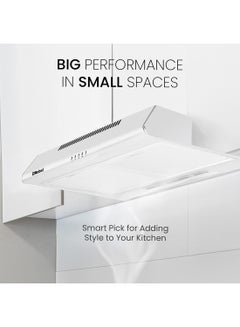 Nobel Builtin Hoods 90Cm Slim 3 Speed 220 Aluminum And Carbon Filter NCH90W White  - Image 4