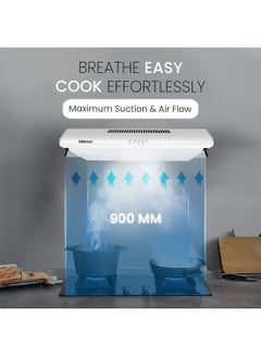 Nobel Builtin Hoods 90Cm Slim 3 Speed 220 Aluminum And Carbon Filter NCH90W White  - Image 5