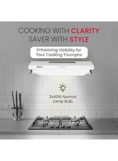 Nobel Builtin Hoods 90Cm Slim 3 Speed 220 Aluminum And Carbon Filter NCH90W White  - Image 2