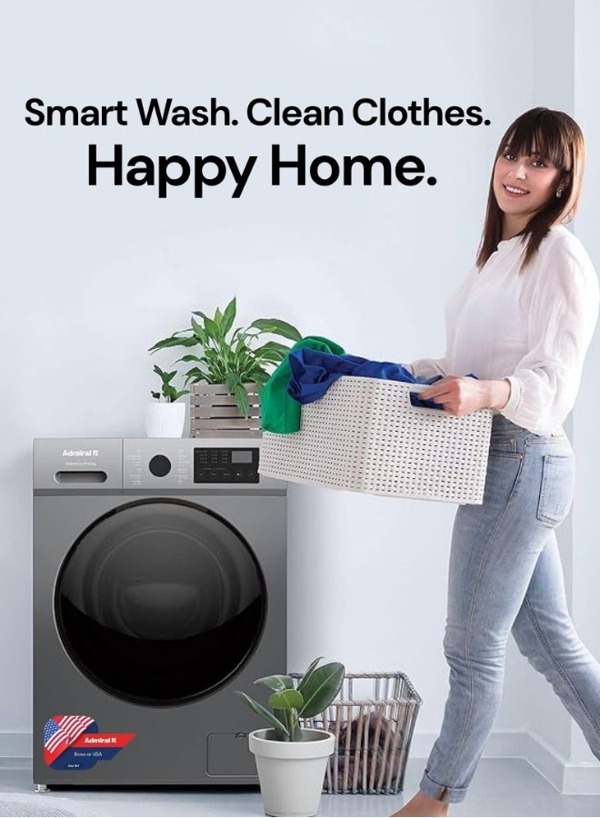 Admiral ADFW914SCP 9kg Front Load Fully Automatic Washing Machine with Inverter Motor, 1400 RPM Spin Speed, LED Digital Display, Multiple Fabric Care Programs, Energy Efficient Operation & Elegant Silver Finish – Ideal for Modern Homes 9 kg ADFW914SCP Silver - Image 5