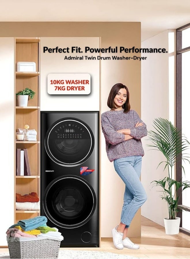أدميرال غسالة ملابس مركزية 7 كجم ومجفف - Image 1