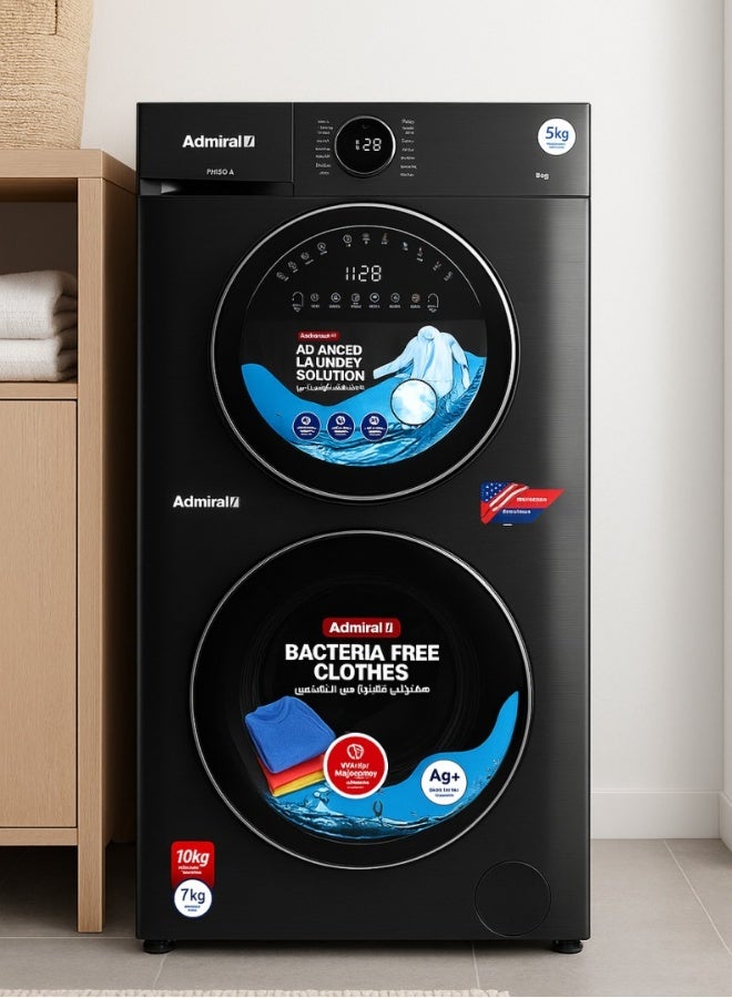 أدميرال غسالة ملابس مركزية 7 كجم ومجفف - Image 3