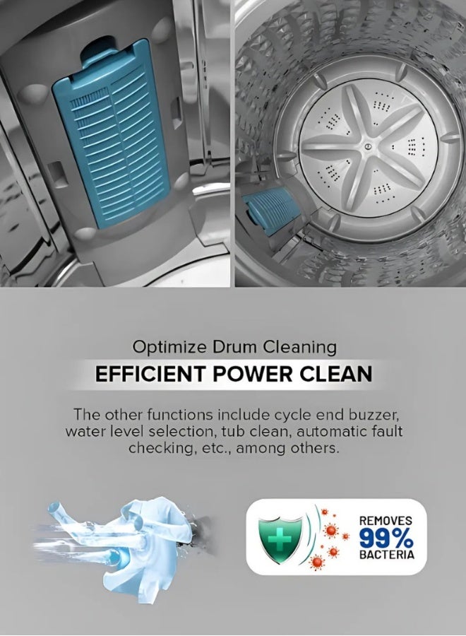Admiral 12 kg Top‑Load Fully Automatic Washing Machine with Digital LED Display, 6 Basic Wash Programs, Auto‑Power‑Off, Stainless Steel Drum, Child‑Lock & Energy‑Efficient Operation — Sleek Silver Finish-ADTW12XUSCP1 12 kg ADTW12XUSCP1 Silver - Image 4