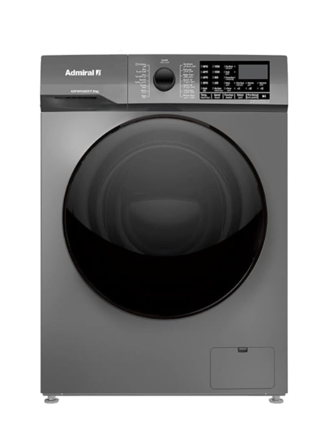 Admiral 8 kg Front‑Load Fully Automatic Washing Machine with 1200 RPM Spin, LED Display, 15 Wash Programs, Auto‑Restart, Child‑Lock & Stainless Steel Drum – Elegant Silver Finish-ADFW812SCP 8 kg ADFW812SCP Silver - Image 1