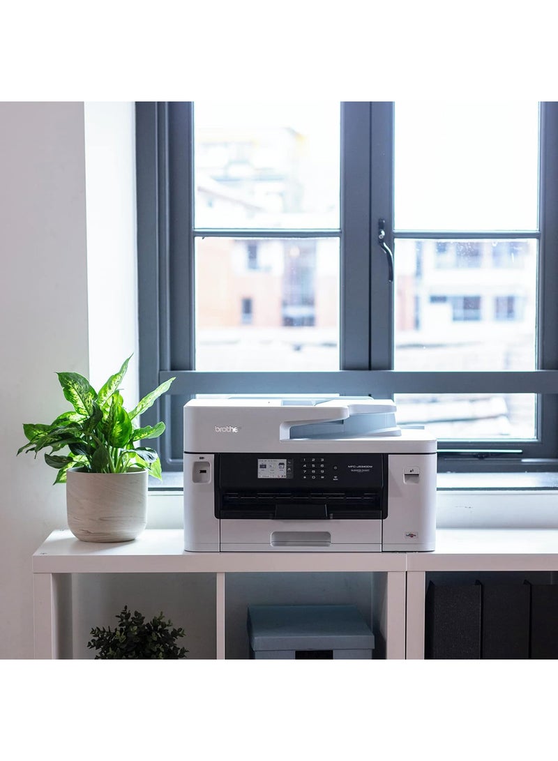 brother - Brother Wireless All in One Printer, MFC-J2340DW, Wide Format Borderless Printing, High Yield Ink Cartridge, Large White - Image 1