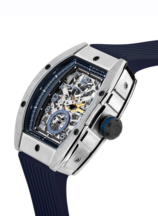 شيروتي 1881 ساعة أوفارو 48 مم بقرص هيكلي وحزام سيليكون أزرق - Image 1