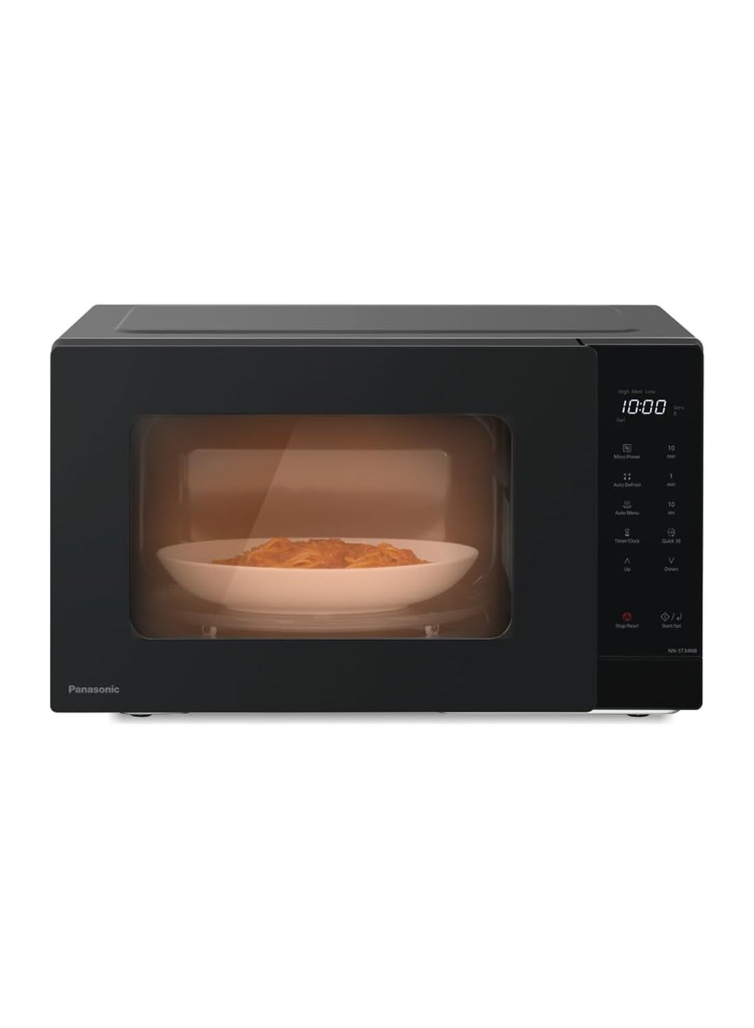 25L Compact Solo Microwave Oven, Push open, Auto-defrost, Child safety lock, Touch Operation, Quick 30 function, 1 Yr Warranty 25 L 900 W NN-ST34NB Black