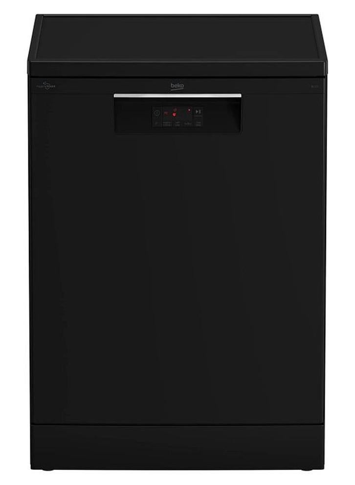 Beko Dish Washer 14 Persons 60 cm LED Display Half load Hygiene Intense Steam Gloss 5 Programs 14 L 0.9 kW BDFN15420B Black - Image 1