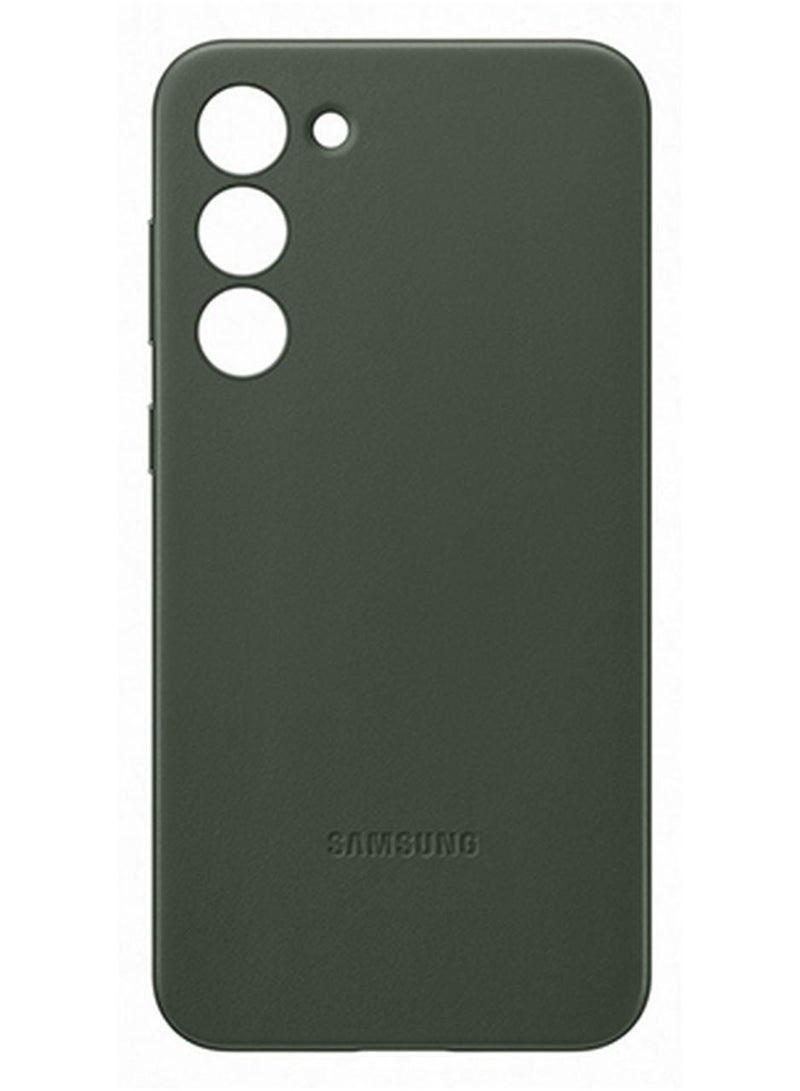 Samsung S23 Plus Leather Case Green - Image 1
