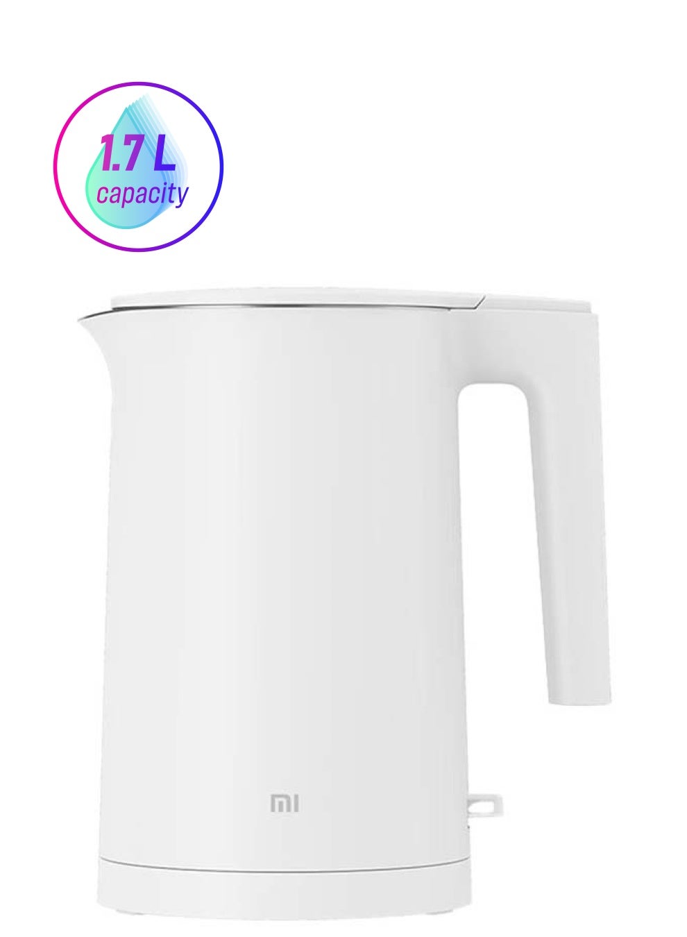 Electric Kettle 1.7L 1800W – Large Capacity, BPA-Free, Dual-Layer Heat Insulation, Safe & Durable Design with Integrated Handle, 4 Safety Protections for Fast & Efficient Boiling – White 1.7 L 1800 W 39192 White