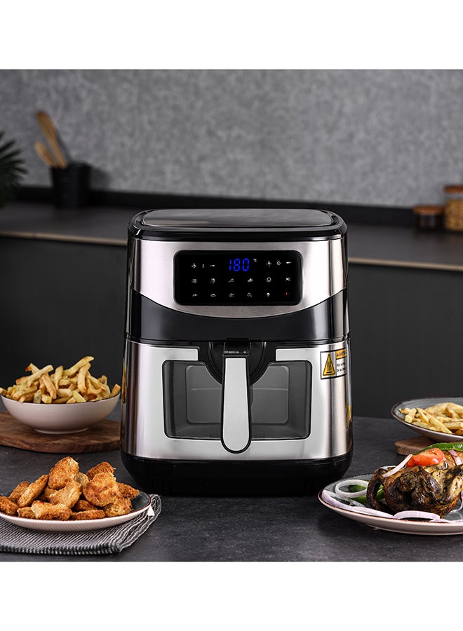 Digital Double Heating Air Fryer- GAF37524N/ 9.2 liter Capacity, Vortex Frying Technology/ LED Display Touchscreen, 60 Min Timer, 80% Less Fat/ 9 Preset Programs, for Fries, Steak, Chicken, Cake, Meat, Bread, etc./ 2 Years Warranty, Black and Silver 9.2 L 2150 W GAF37524N Black/Silver