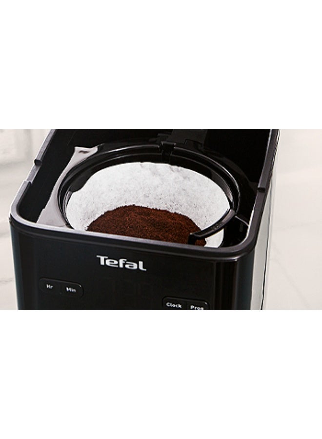 Tefal Coffee Machine | Smart'N Light Drip Coffee Maker |  Oversized Water Head Design | Perfect Brewing | 24-Hour Programmable Timer |AROMA Function | 30-Minute Auto-Off |Anti-Drip Serving While Brewing | 2 Years Warranty 1.25 L 1000 W CM600840 Black / Gray - Image 3