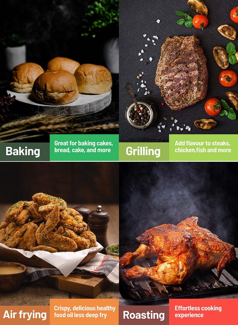 GEEPAS - Dual Basket Digital Air Fryer 9 L Equipped With Vortex Air Frying Technology| Oil Free Cooking Led Display With Touch Screen Smart Finish And Match Cook 9 L 2600 W GAF37525 Black - Image 1