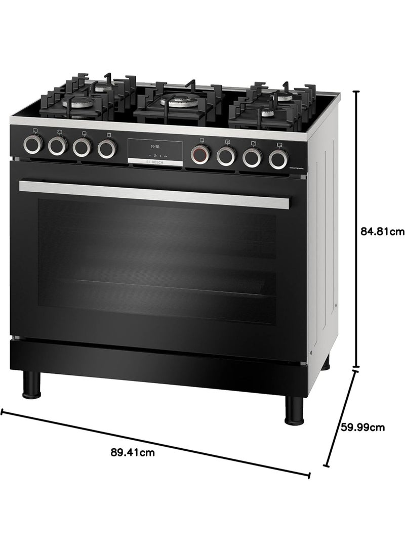 BOSCH Gas Range Cooker, 90 cm, with Rotisserie Function HJY5G7V60M Black  - Image 2
