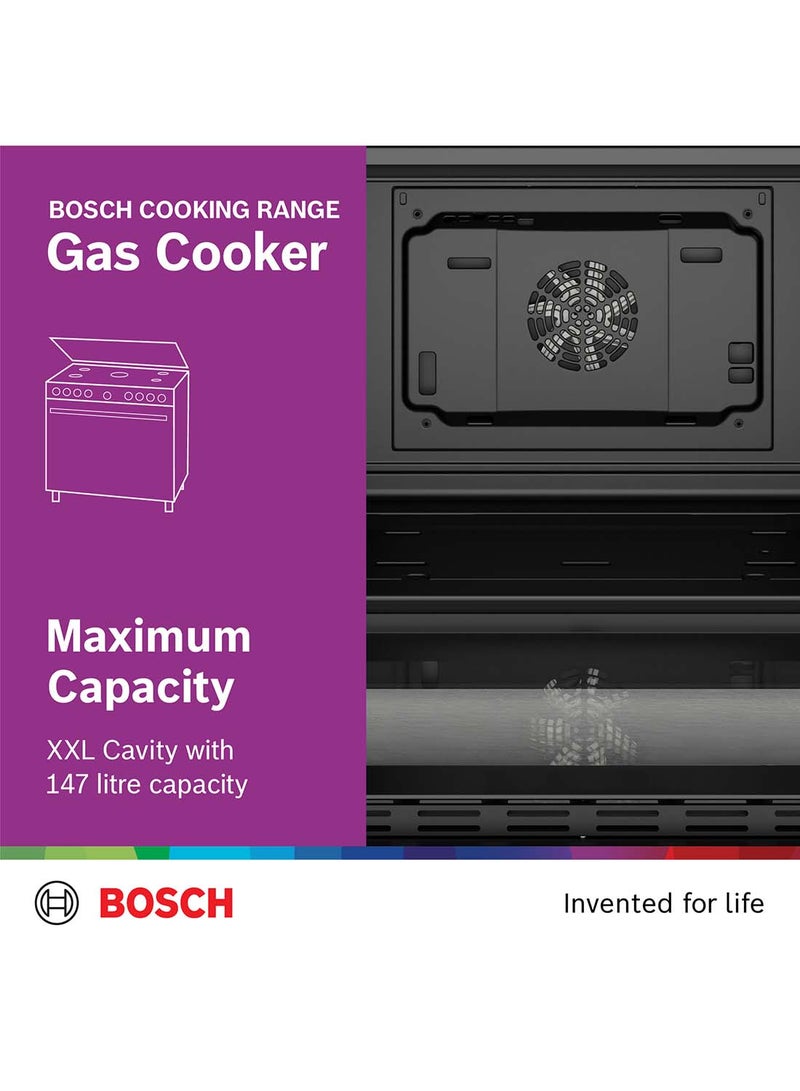 BOSCH Gas Range Cooker, 90 cm, with Detachable Timer HGVDA0Q50M Stainless Steel  - Image 3