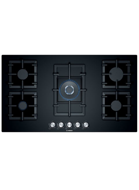 Gas Hob with FlameSelect and Dual Flame Burner, 90 cm, with Precision Heat Control PPQ9B6O90M Black