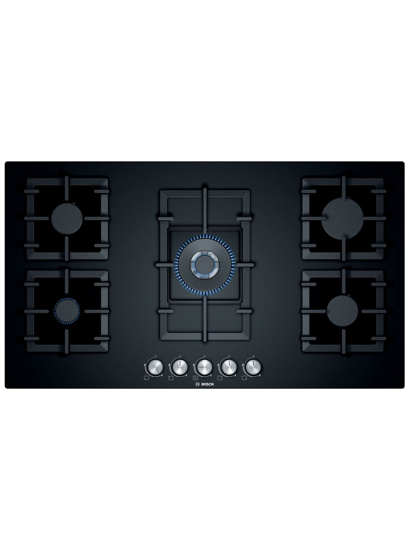 BOSCH - Gas Hob with FlameSelect and Dual Flame Burner, 90 cm, with Precision Heat Control PPQ9B6O90M Black - Image 1