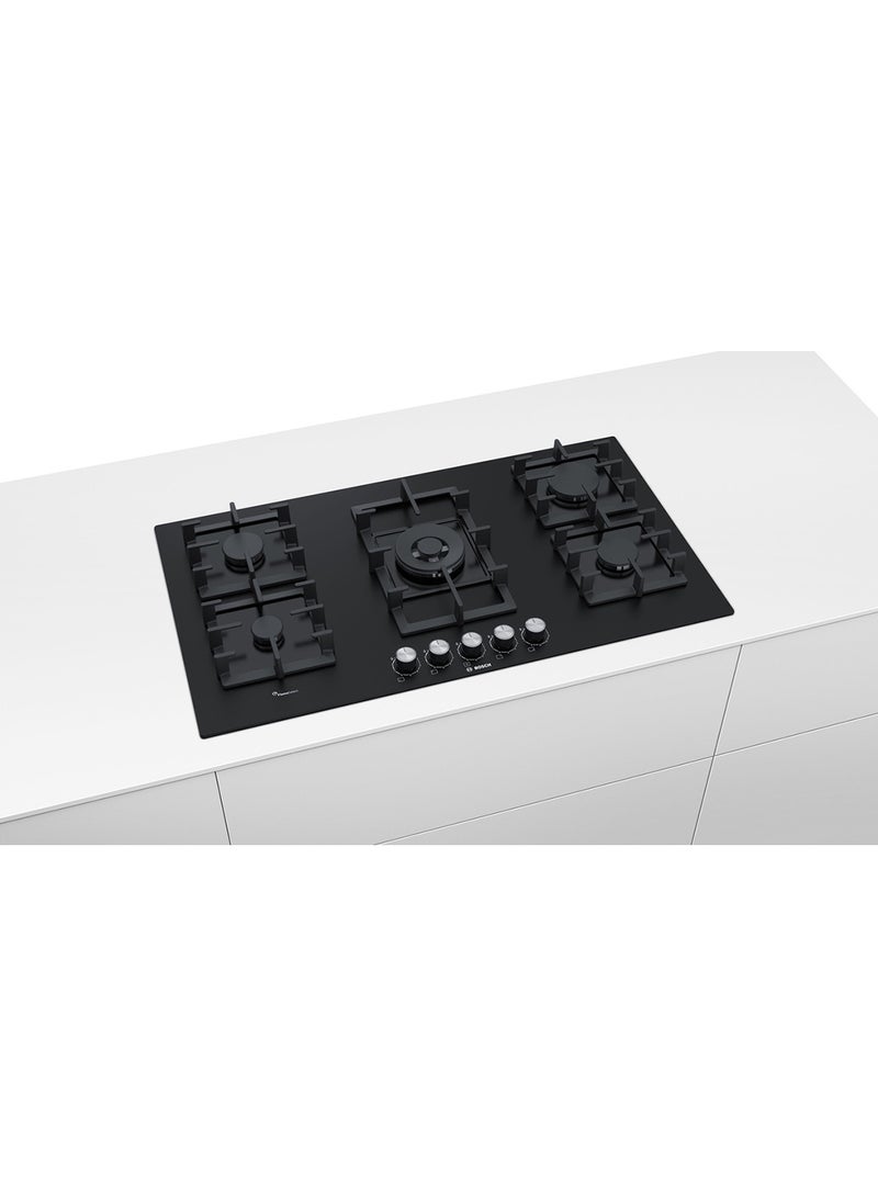 BOSCH - Gas Hob with FlameSelect and Dual Flame Burner, 90 cm, with Precision Heat Control PPQ9B6O90M Black - Image 1