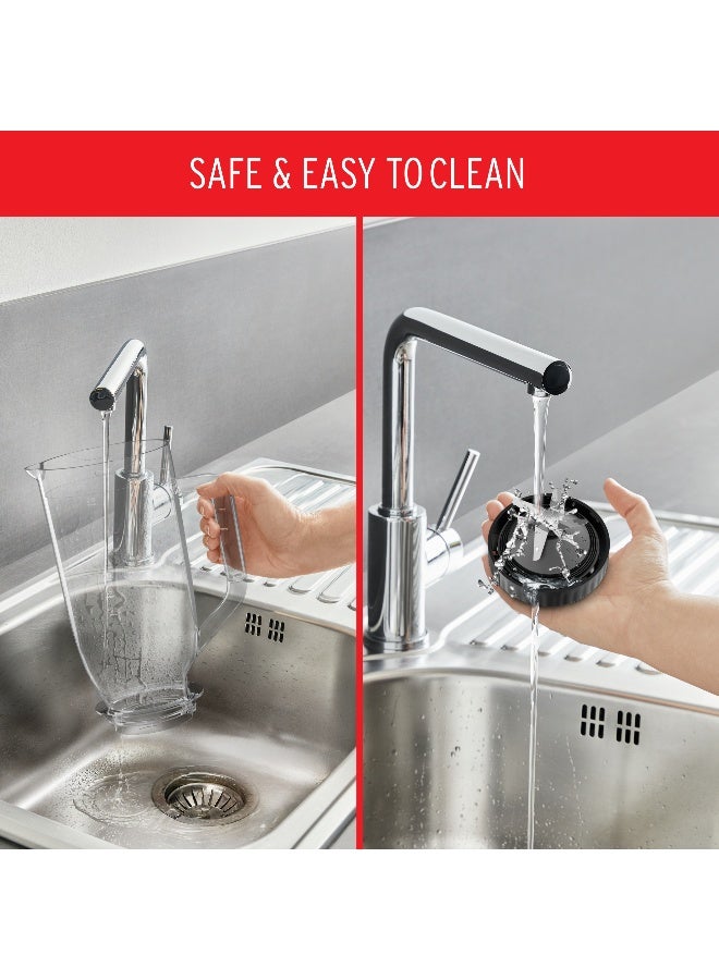 مولينكس خلاط | خلاط بليند فورس XXL صانع العصير | خلاط | 2 مرفقات | سعة فائقة | برطمان بلاستيك مقاس XXL| 6 شفرات باولكس | سهل التنظيف | آمنة | سحق الجليد | سرعتان | نبض | طاحونة | المروحية | 2 سنة الضمان - Image 5