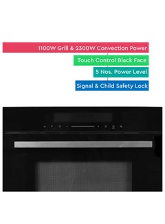 Nobel 34L Built-in Microwave Oven, Touch Control Black Face, Stainless Steel Cavity, Microwave, Grill, Convection, End Signal & Child Safety Lock, 30 Seconds Quick Start, 10 Auto Menus, 5 Power Levels, 1100W Grill & 2300W Convection Power 34 L 1100 W NMO34BI Black  - Image 4