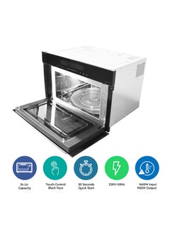 Nobel 34L Built-in Microwave Oven, Touch Control Black Face, Stainless Steel Cavity, Microwave, Grill, Convection, End Signal & Child Safety Lock, 30 Seconds Quick Start, 10 Auto Menus, 5 Power Levels, 1100W Grill & 2300W Convection Power 34 L 1100 W NMO34BI Black  - Image 2