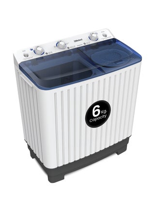 Nobel 6kg Wash / 4.5kg Spin Capacity Twin-Tub Semi-Automatic Washing Machine | With 400W Wash Power, Air Drying, 1300RPM Spin Speed, IPX4 Rating & Transparent Blue Cover – NWM600RH White 6 kg NWM600RH White - pnsku/N53378248A/45/_/1721723094/9b8ba688-a90b-4a9e-8472-143a52064afd