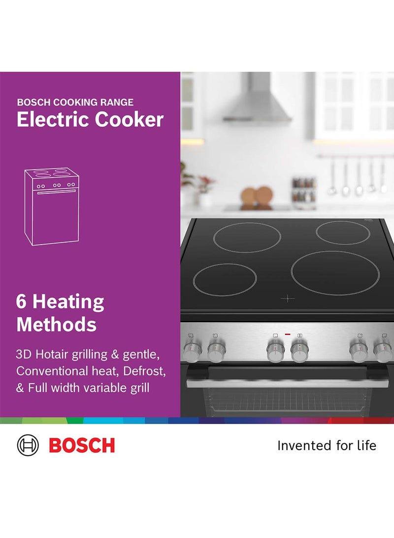 BOSCH - Freestanding Electric Cooker, 90 cm, with Top/Bottom Heat HKL060070M Stainless Steel - Image 1