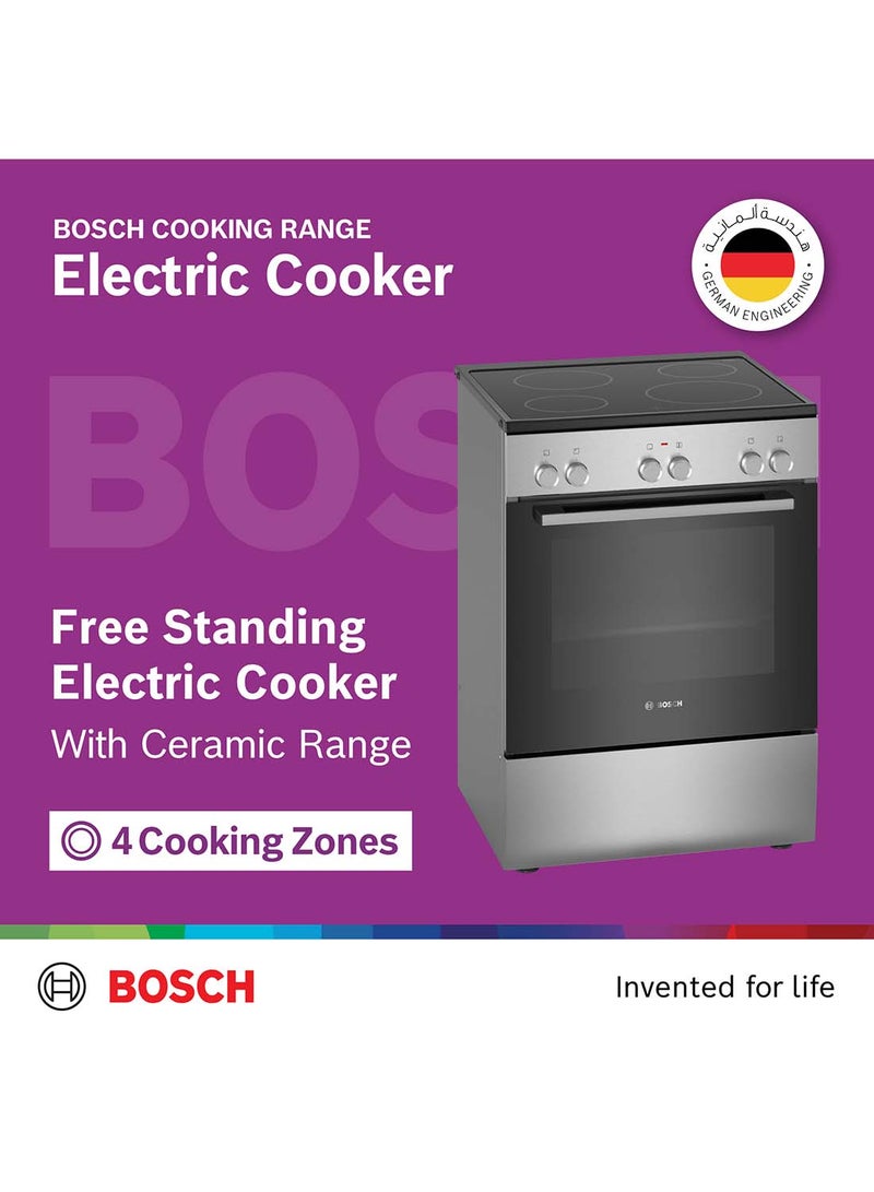 BOSCH - Freestanding Electric Cooker, 90 cm, with Top/Bottom Heat HKL060070M Stainless Steel - Image 1