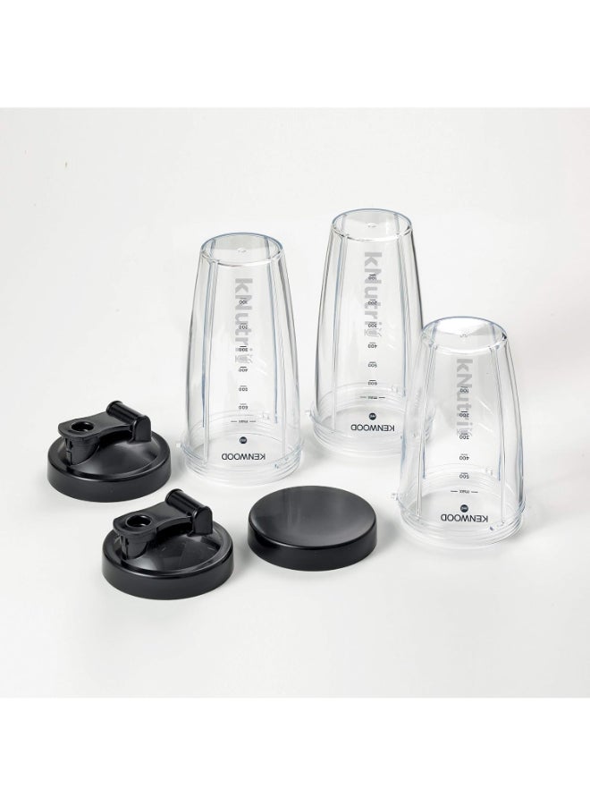 KENWOOD Personal Blender, Smoothie Blender, Smoothie Maker, 2 x 700ml & 600ml Tritan Smoothie2Go Bottle, Lid, Ice Crush Function BSP70.600SI Silver - Image 3