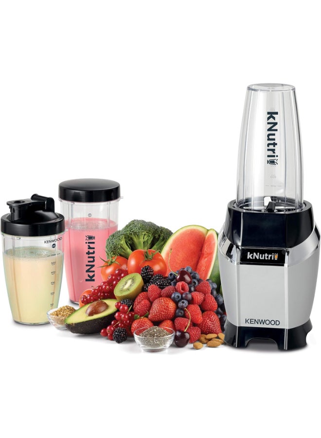 KENWOOD Personal Blender, Smoothie Blender, Smoothie Maker, 2 x 700ml & 600ml Tritan Smoothie2Go Bottle, Lid, Ice Crush Function BSP70.600SI Silver - Image 1