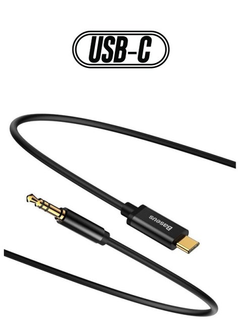 Audio Aux Jack Cable 3.93ft USB Type C To 3.5mm Headphone Stereo Cord Car Compatible With iPad Pro 2018 Google Pixel 2 3 XL Samsung Galaxy S21 S20 Ultra Note 20 10 Plus Black