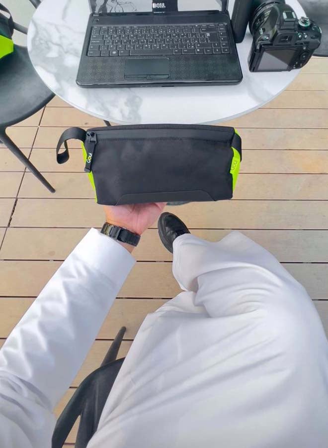 Goui Universal Accessories Carry Bag Organizer: Efficient Storage for Power Banks, Chargers, Cables, Phones, and Electronic Essentials – Compact, Durable, and Easy Access to All Your Tech Gear - Black/ Green - Image 3