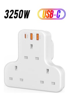 3 Port Charger With 3 AC Plug White