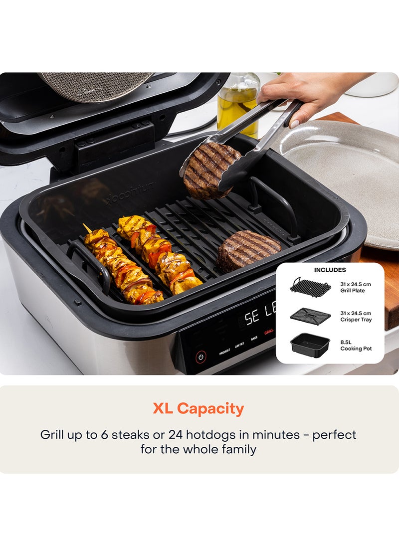 nutricook Smart Air Fryer Grill XL digital 8.5 Liters, with Built in Thermometer, Grill, Air Fry, Roast, Bake, Dehydrate & Reheat, 2 Years limited Warranty 8.5 L 1760 W NC-AFG960 Black/ Silver - Image 5