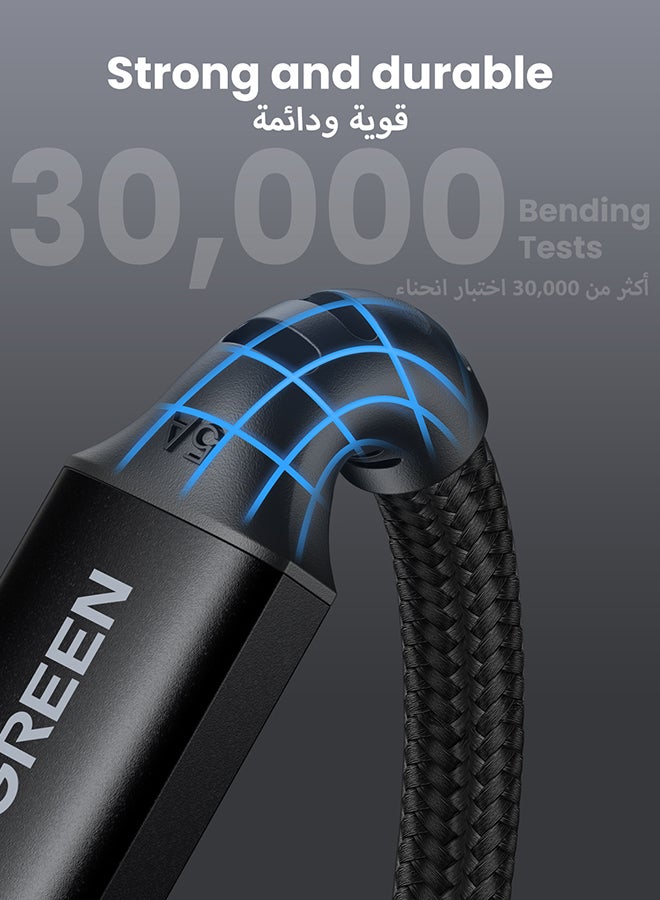 Ugreen - Type C Cable 100W 1M USB C to C Fast Charging Cable PD 3.0 SCP Braided iPhone Charger USB C Cable For iPhone 16 15 Series iPad mini MacBook ProAir iPad Pro Samsung S24 S23 Z Fold OnePlus OPPO Xiaomi Black - Image 1