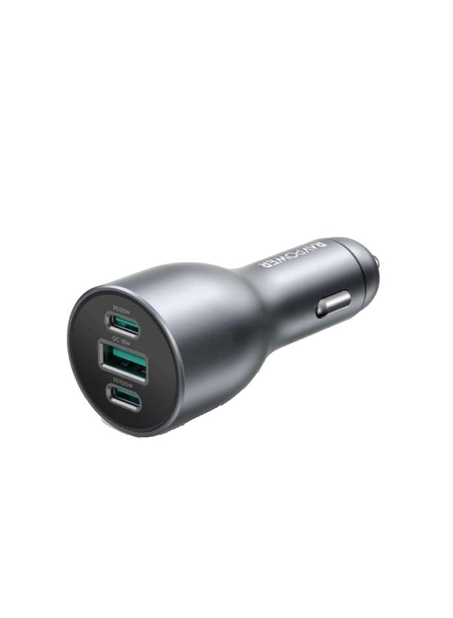 RAVPOWER PD100W 3-Port Car Charger Global Version Grey  - Image 2
