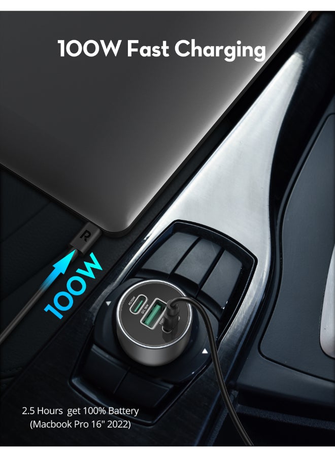 RAVPOWER PD100W 3-Port Car Charger Global Version Grey  - Image 5