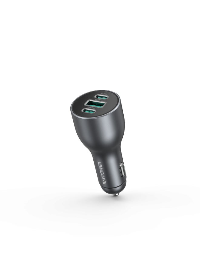 RAVPOWER PD100W 3-Port Car Charger Global Version Grey  - Image 1