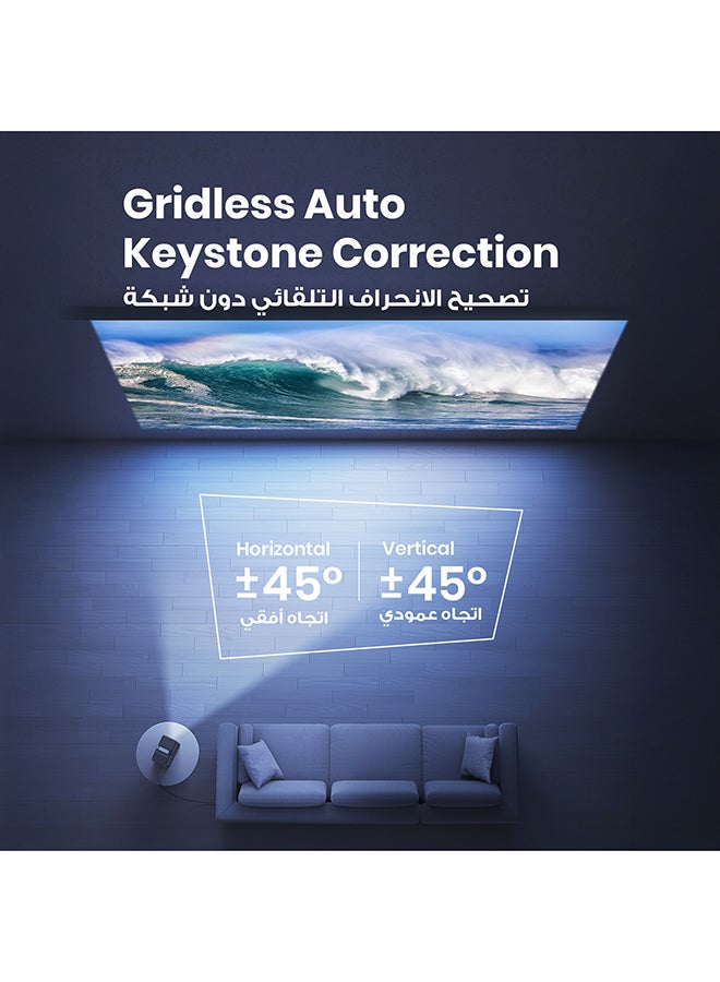 Cosmos Laser 4K Projector, 2200 ANSI Lumen, Android TV 10.0 with 7000+ Apps, Autofocus, Auto Keystone Correction, Screen Fit, Home Theater Image Quality, Outdoor Movie Projector With Bluetooth - D2350 Black/Grey