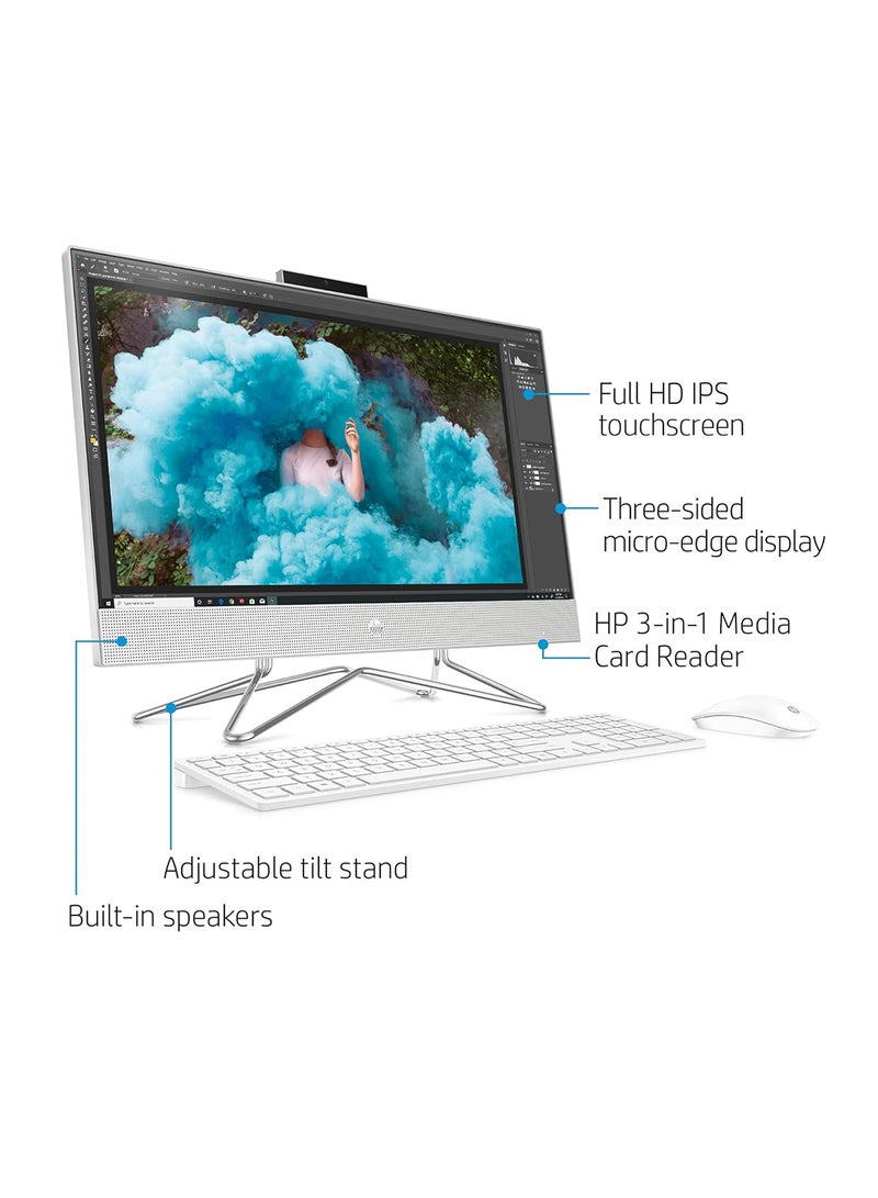 HP - AIO 24 Desktop With 23.8-Inch Display, Core i7-1255U Processer/16GB RAM/1TB SSD/Intel Iris Xe Graphics/Windows 10 Home English white - Image 1