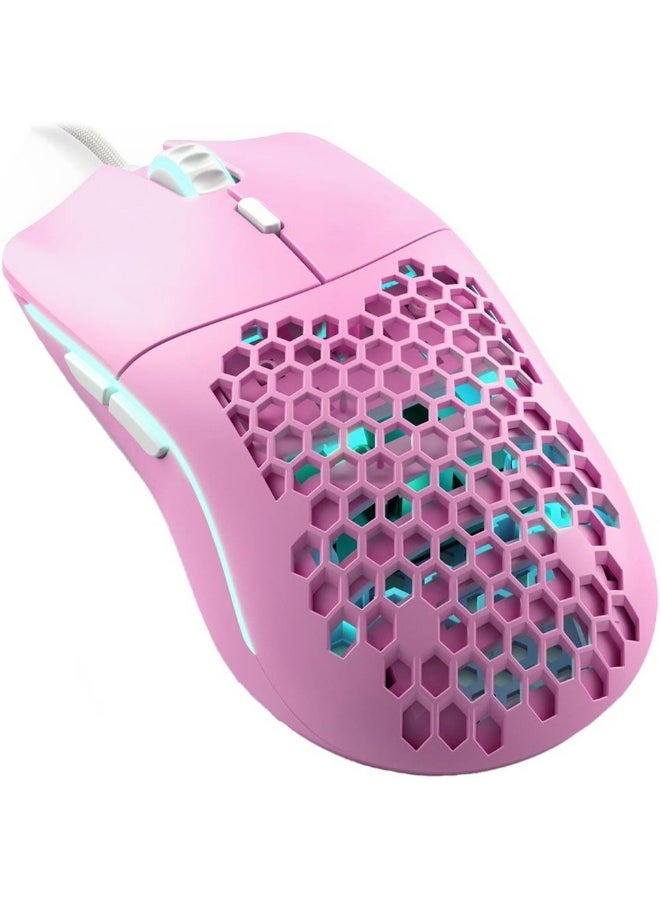 Glorious - Glorious Model O Wired Gaming Mouse, Pixart PMW-3360 Sensor, 250+ IPS Tacking Speed, 6 Buttons, Up to 12000 DPI, 1ms Polling Rate, USB-A 2.0 Connector, 2m Cable Length, Pink - Image 1