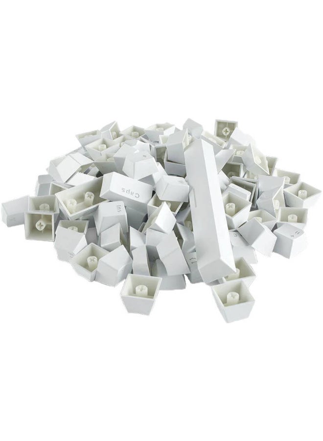 Glorious - Glorious 104 Keys Mechanical KB Keycaps, Standard Bottom Row, Compatible with Cherry-MX / Gateron / Kailh + Stem, Double Shot Injection Legends, Transparent for Backlight LED, White | G-104-White - Image 1