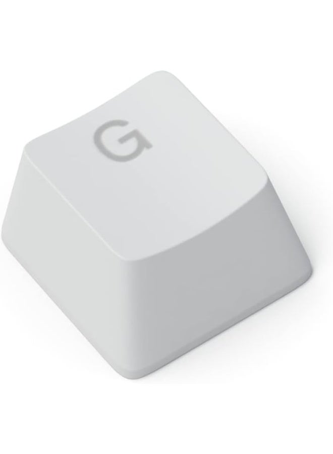 Glorious - Glorious 104 Keys Mechanical KB Keycaps, Standard Bottom Row, Compatible with Cherry-MX / Gateron / Kailh + Stem, Double Shot Injection Legends, Transparent for Backlight LED, White | G-104-White - Image 1